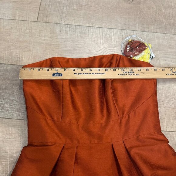 ALFRED SUNG BURNT ORANGE SIZE 10 STRAPLESS DRESS NEW - Picture 5 of 11